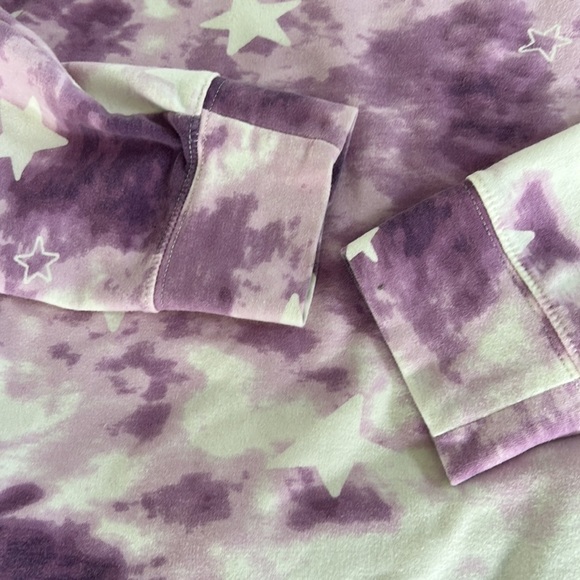 Wildfox Tie Dye Star Sweatshirt & Short Lounge Set size Large - Picture 6 of 10
